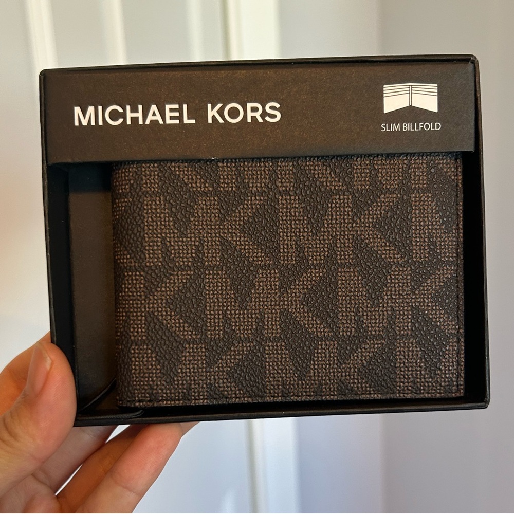 Michael Kors Monogram Brown Card Holder